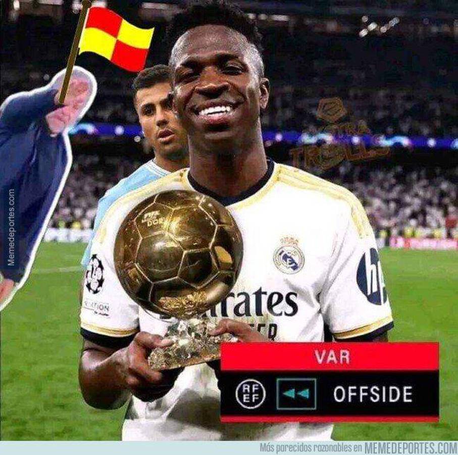 Rodri fue el ganador del Balón de Oro 2024 y los memes hacen pedazos a Vinicius y al Real Madrid