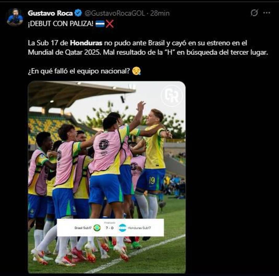 Debut humillante, Pudieron ser 10: lo que dice la prensa tras la goleada de Brasil a Honduras en el Mundial Sub-17