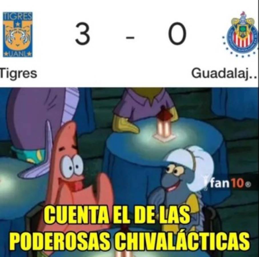 Liga MX: Chivas 'galácticas' y Oribe Peralta, víctimas de los memes tras goleada ante Tigres