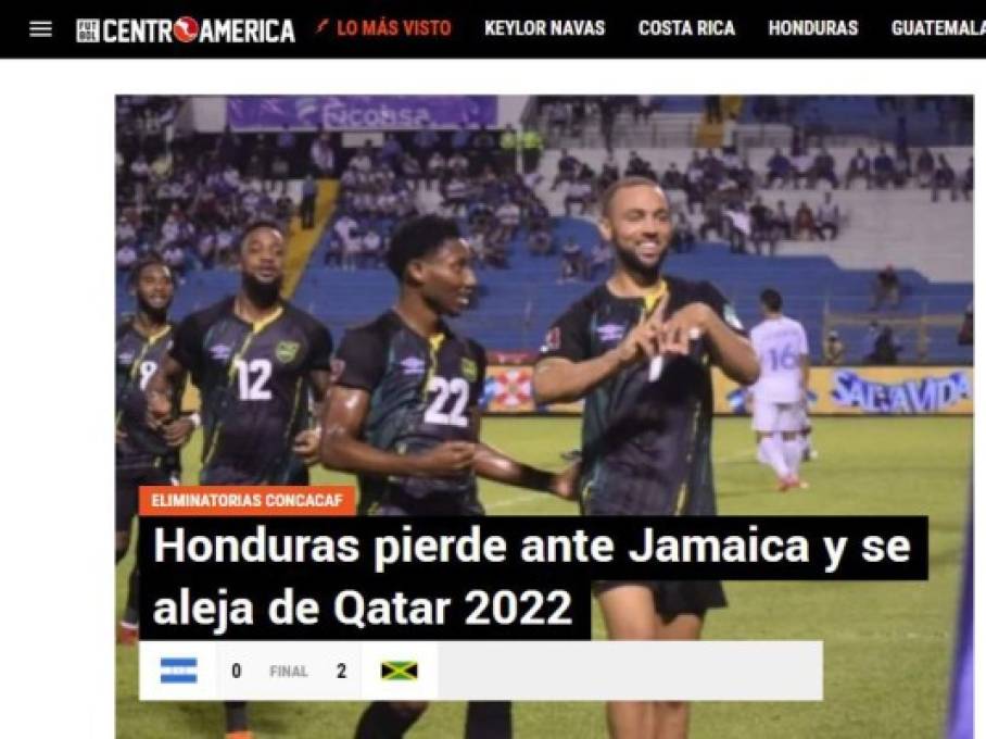 'Da pena', 'desastre' y 'ridículo': lo que dicen los medios nacionales e internacional de la derrota de Honduras ante Jamaica
