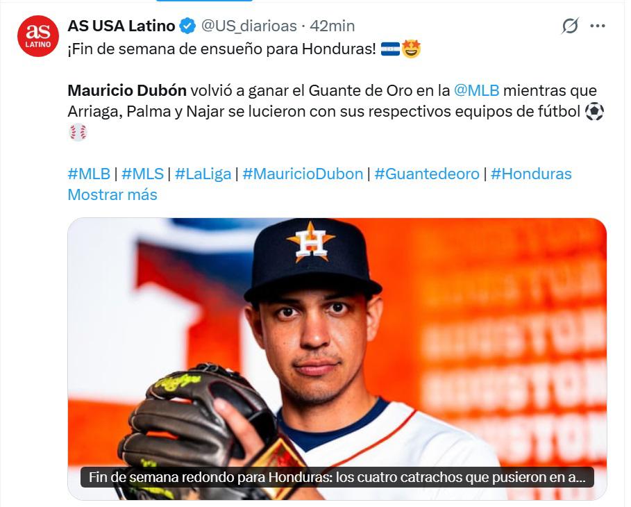 Tiene una habilidad excepcional y historia para Centroamérica, periodistas y aficionados exaltan a Mauricio Dubón por su Guante de Oro 2025