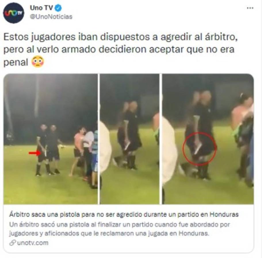'Barbaridad en Honduras': La repercusión mundial que generó el árbitro que sacó una pistola en Copán  