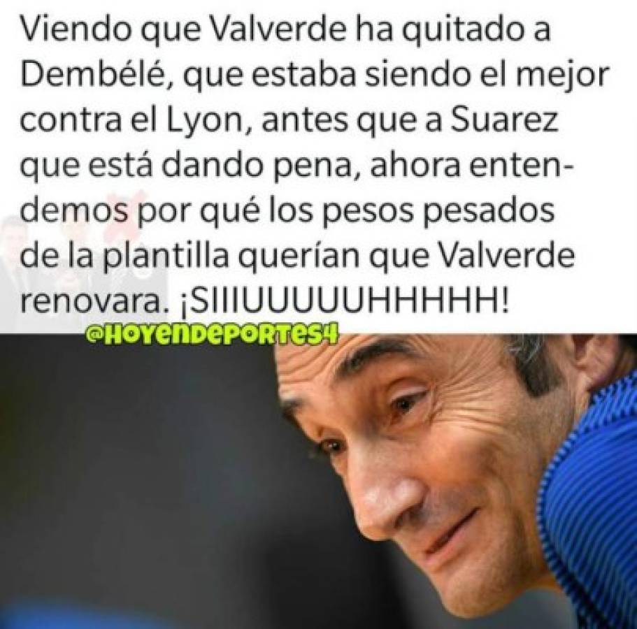 Los otros memes que 'liquidan' a Luis Suárez y el Barcelona por no ganarle al Lyon en Champions