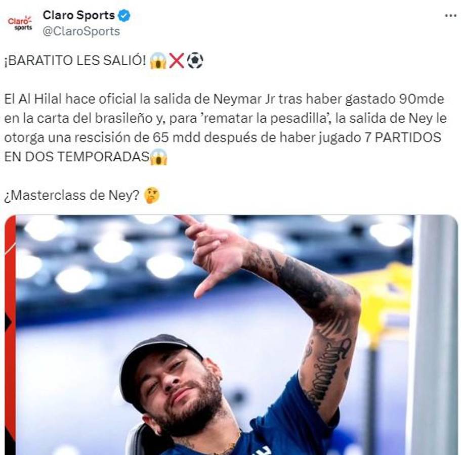 Así reaccionó la prensa internacional a la salida de Neymar del Al Hilal Saudí: “las cifras de una ruina faraónica”