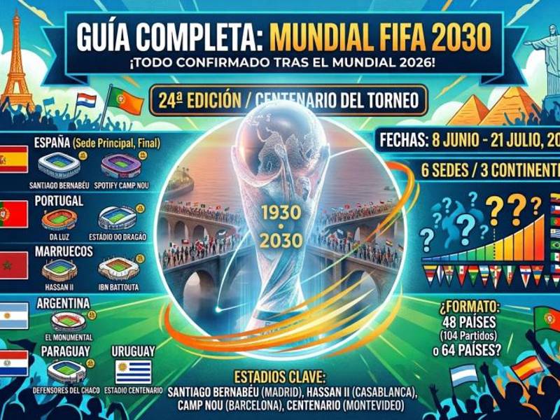 El Mundial 2030 se jugará en países distintos, algo que no tiene precedentes.