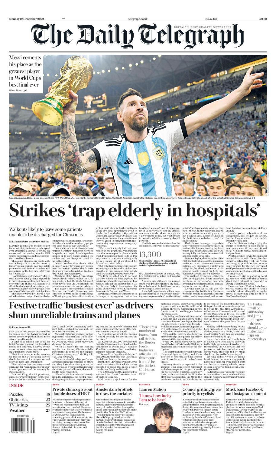 ¡No lo bajan de “Dios”! Portadas mundiales inmortalizan a Messi como “el mejor de todos los tiempos” tras conquistar Qatar