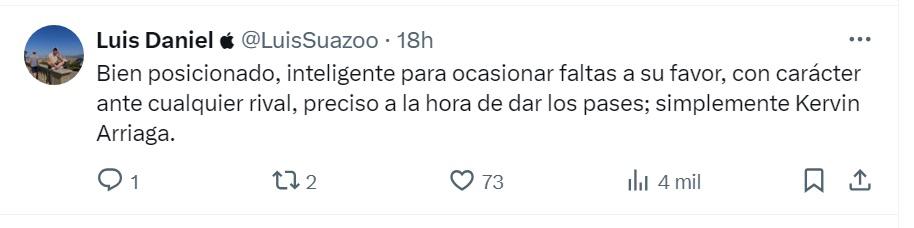 “Vaya crack, hágase la opción de compra”, afición de Zaragoza destacó a Kervin Arriaga al ser nombrado MVP del juego contra Málaga