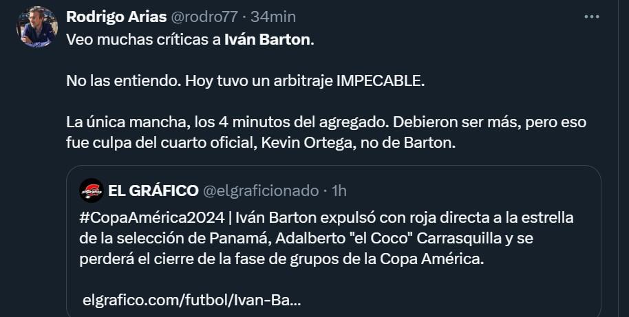 Destrozan a Iván Barton tras el batacazo de Panamá a USA: “Además de malo es un sinvergüenza”