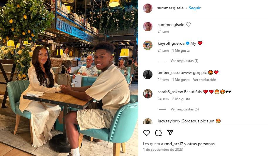 Keyrol, hijo de Maynor Figueroa, presume a su bella novia Gisele en las redes sociales: “Mi amor”