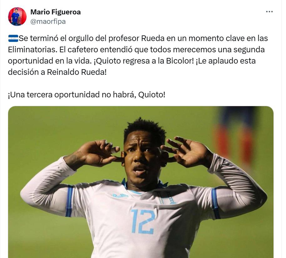 Quioto regresa a la Selección y causa euforia en la prensa de Honduras: “él debe responder en la cancha”