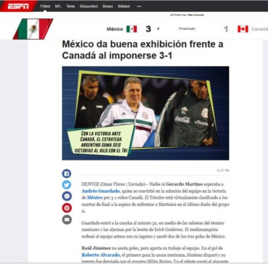 Implacable y exhibición: Lo que dice la prensa de México tras triunfo sobre Canadá