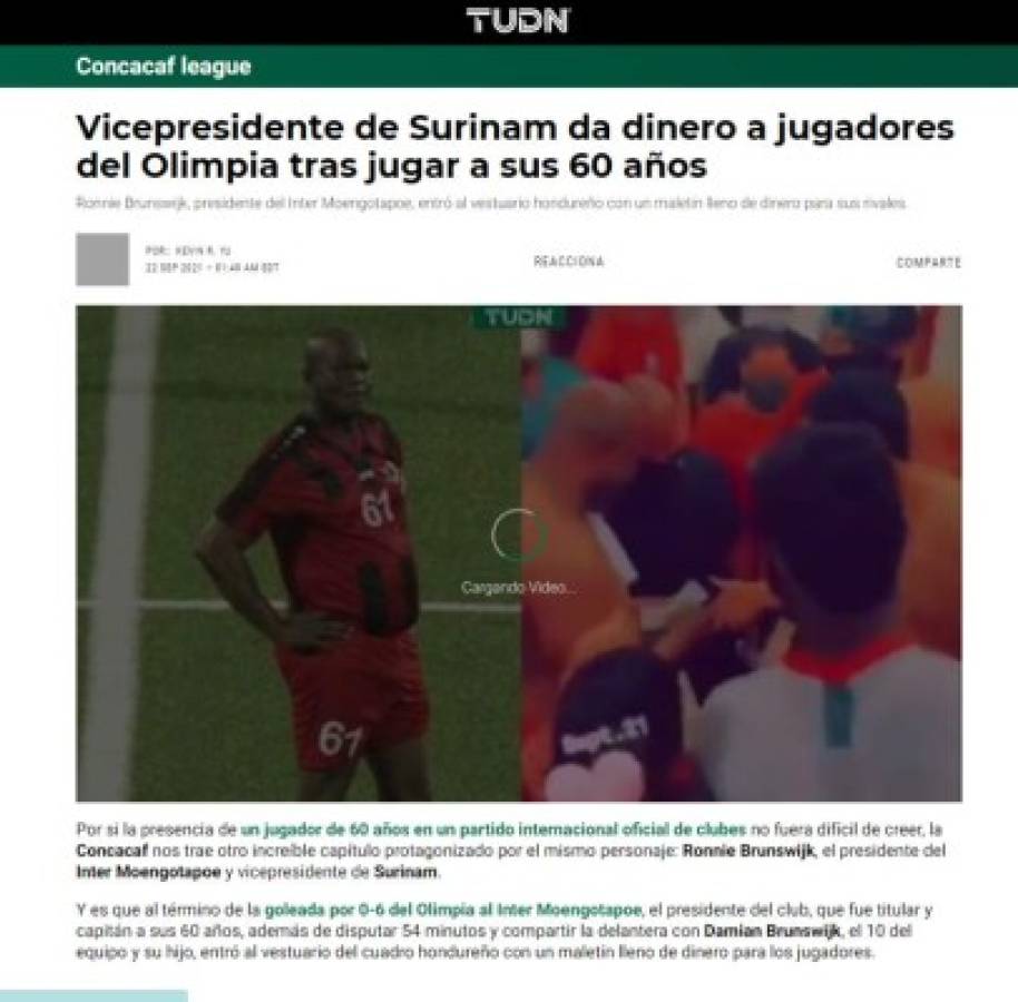 'Un equipo grande no puede dar esta imagen, genera vergüenza y pena': prensa deportiva explota luego de que vicepresidente de Surinam regalara dinero al Olimpia  