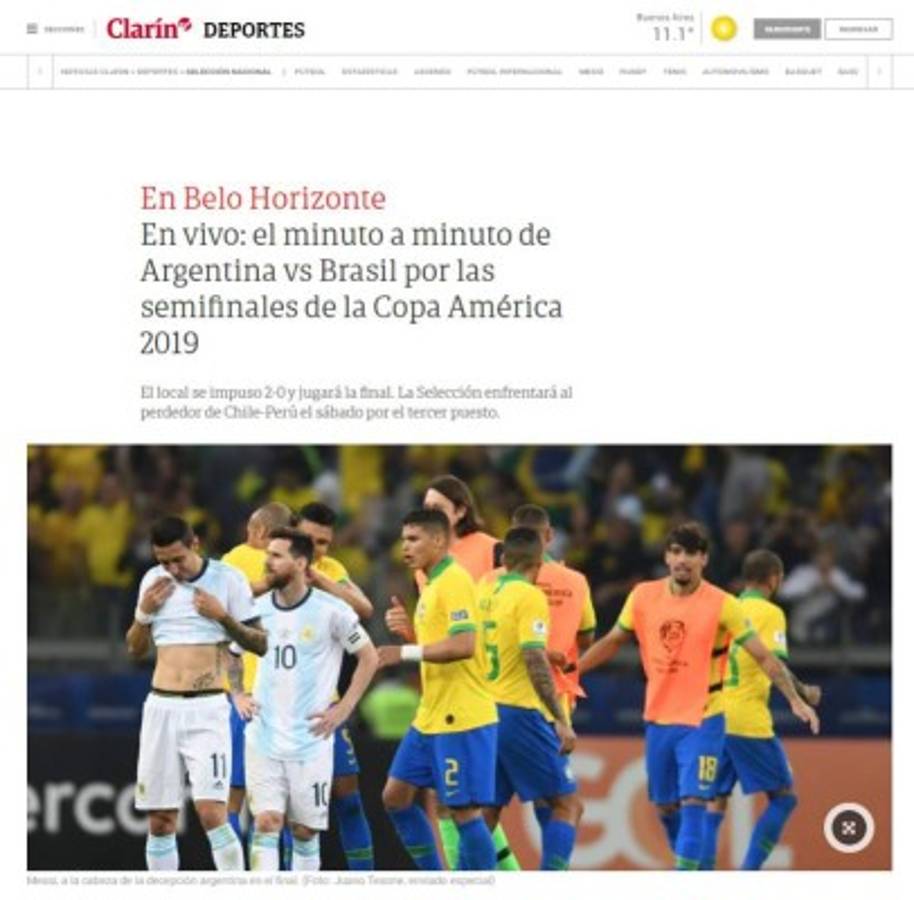 Así reaccionan los medios luego de la eliminación de Argentina ante Brasil