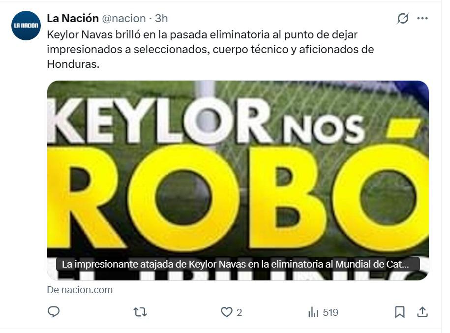 Keylor Navas reacciona y aumenta la tensión, así arman el 11 de los ticos y sacan la calculadora: Prensa ya vive al 100% el Honduras vs Costa Rica
