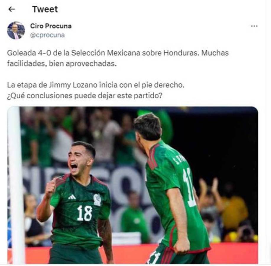 “Honduras no es parámetro”, “son una lágrima” y “no hay progreso”: La reacción de la prensa de México tras la paliza en Copa Oro