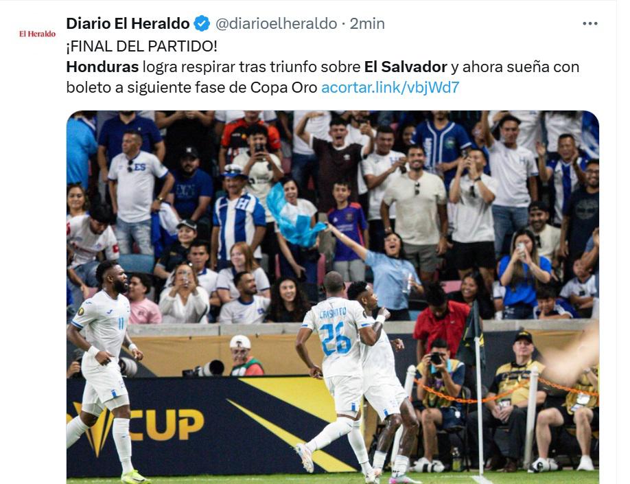 Honduras enmienda el desastre y El Salvador, al borde de la eliminación, las redes explotan con el triunfo catracho en Copa Oro