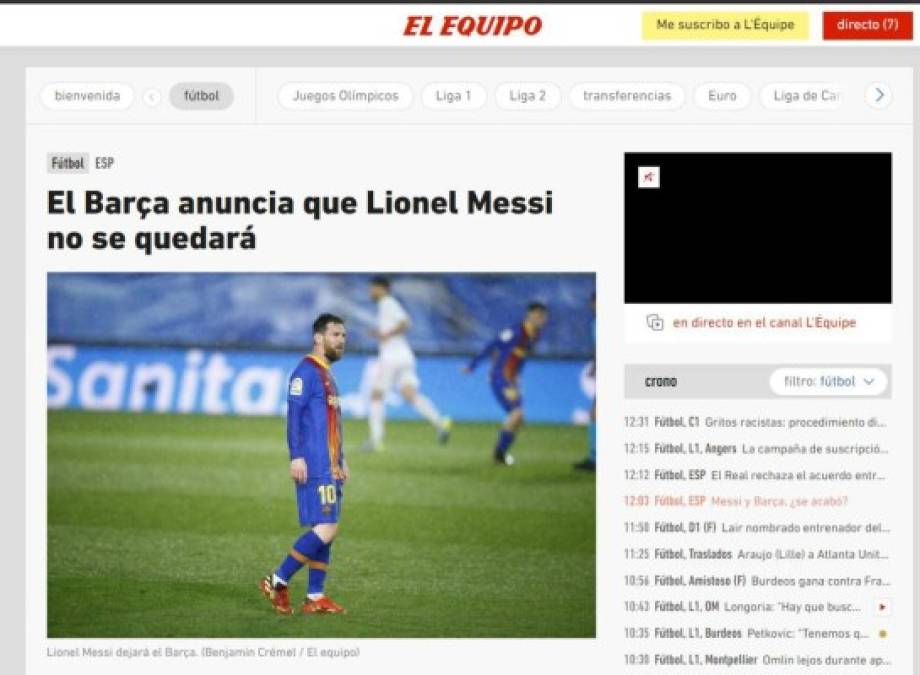 'Se va el rey de Barcelona', salida de Lionel Messi pone en 'shock' las redes sociales