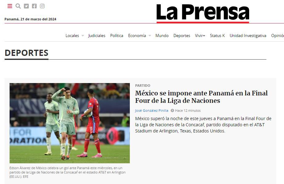 Lo que dice la prensa sobre la goleada de México a Panamá ¿Cómo califican la derrota los medios canaleros?