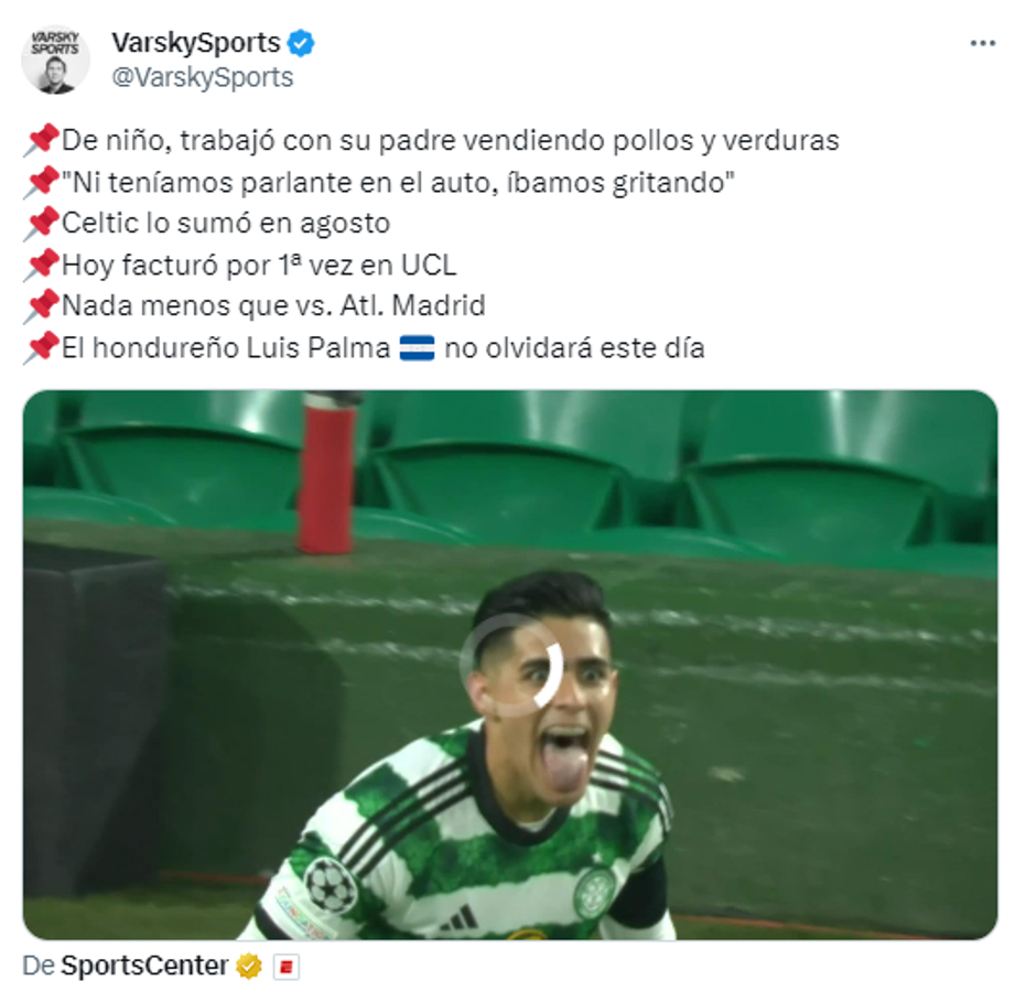 ”El mejor de Centroamérica”: prensa internacional se emociona con gol de Luis Palma en Champions ante Atlético