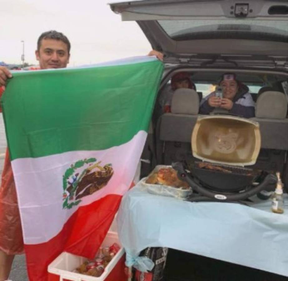 La épica bandera y el asado: Así es el ambientazo previo al México-Estados Unidos en el MetLife   