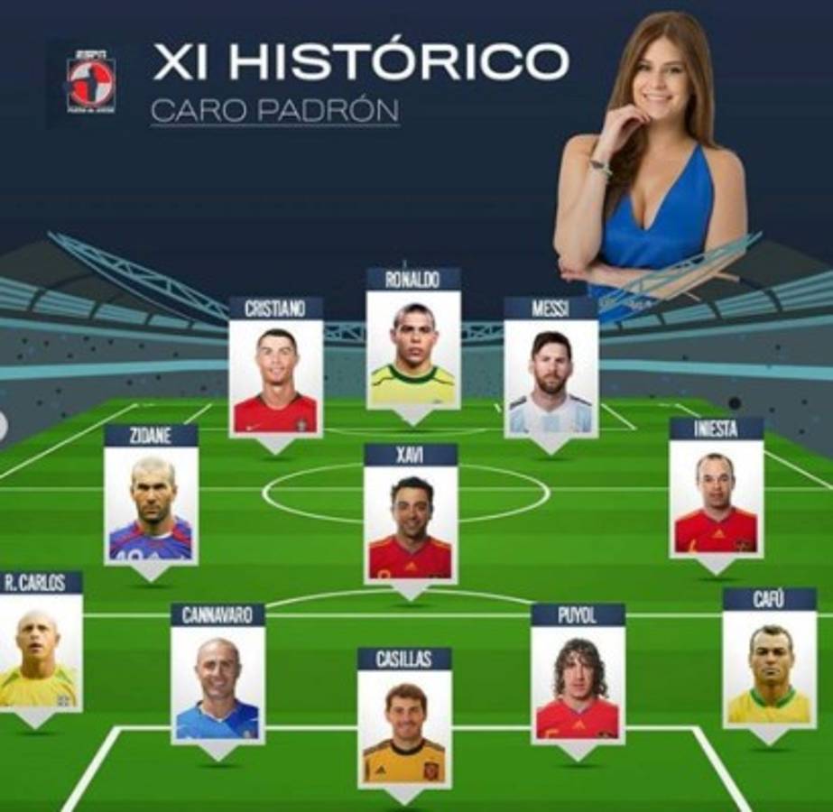 ¡Tridente de miedo! El mejor 11 de la historia del fútbol para Carolina Padrón, periodista de ESPN