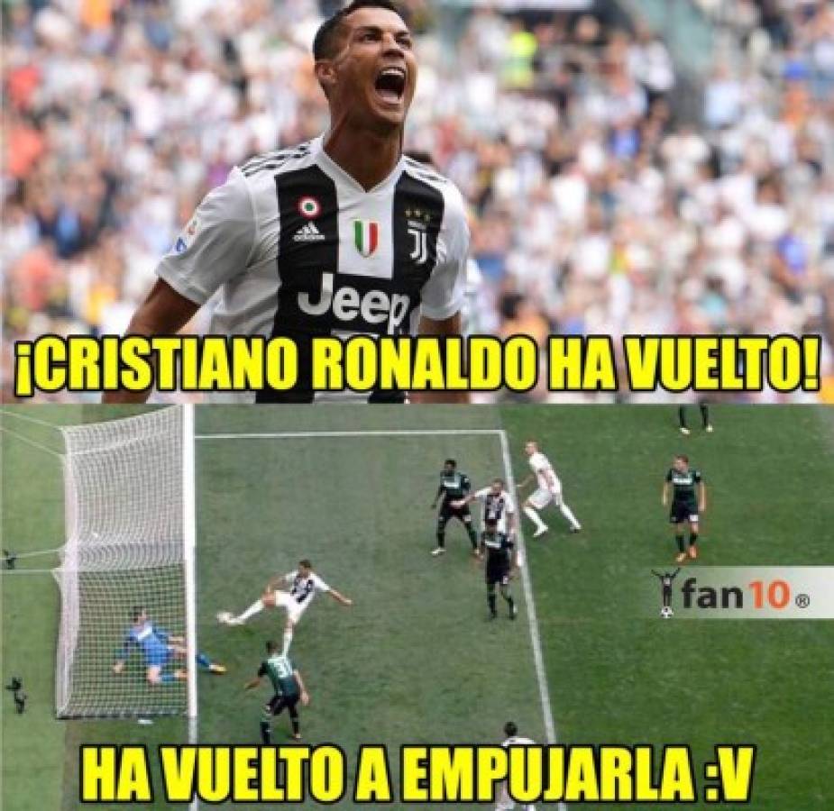 Cristiano Ronaldo y los divertidos memes tras marcar doblete con la Juventus