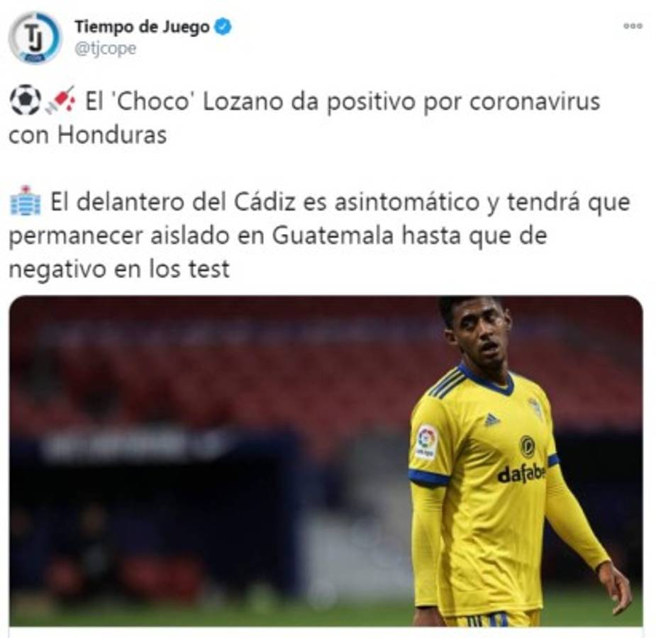 Así reacciona la prensa española tras confirmarse el contagio del Choco Lozano por Covid-19