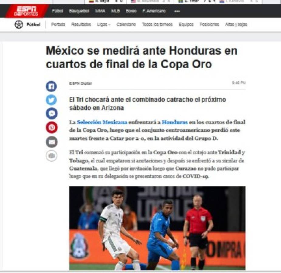 'Papelón' y 'México será favorito': Prensa azteca comienza a calentar el juego con Honduras