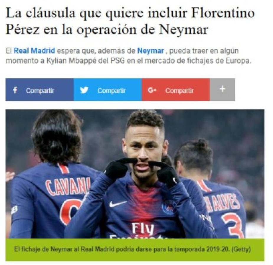 Neymar se roba las portadas en el mundo del futbol con su posible bombazo