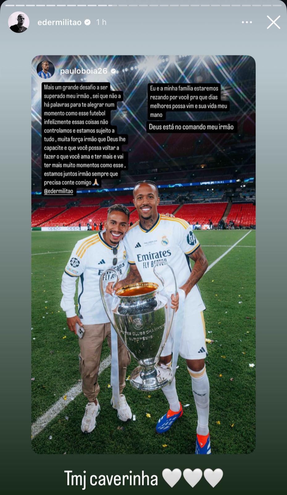 Militao se desahoga en redes y el mensaje de Ramos y Marcelo: el brasileño es arropado por todo el Real Madrid tras su lesión