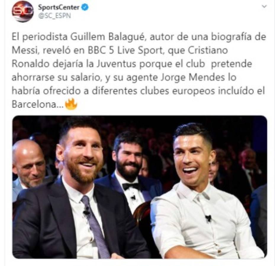 Cristiano Ronaldo y Messi juntos, un sueño de toda la vida: La prensa mundial sobre el bombazo de CR7 al Barcelona