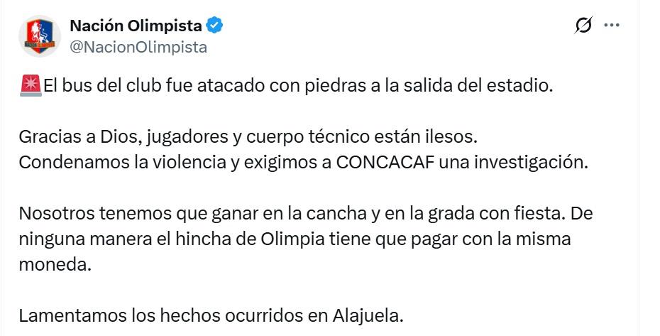 Vergüenza de ataque,  descalificación y Concacaf se hará de la vista gorda: prensa de Honduras condena agresión contra Olimpia en Costa Rica