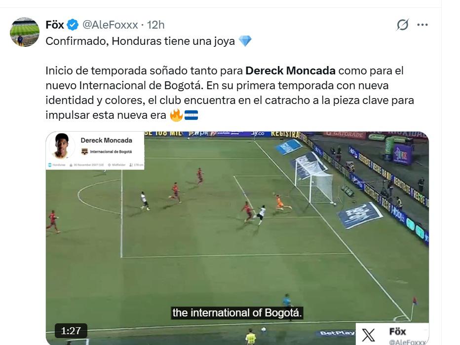 En Italia y Brasil lo destacaron: Honduras tiene una joya, Que Francis logre esa dupla con Keyrol Figueroa, las opiniones sobre Dereck Moncada