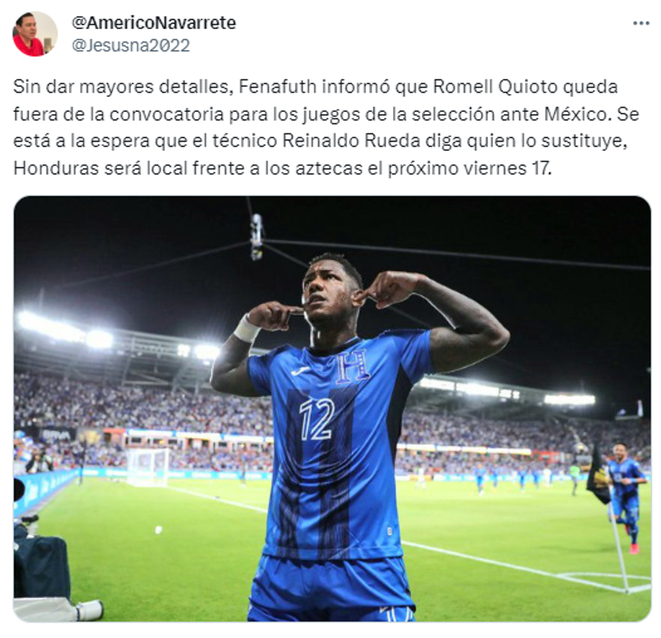 Quioto fue dado de baja en la convocatoria de Honduras y esto dicen los periodistas: “Rueda no anda chineando a nadie”