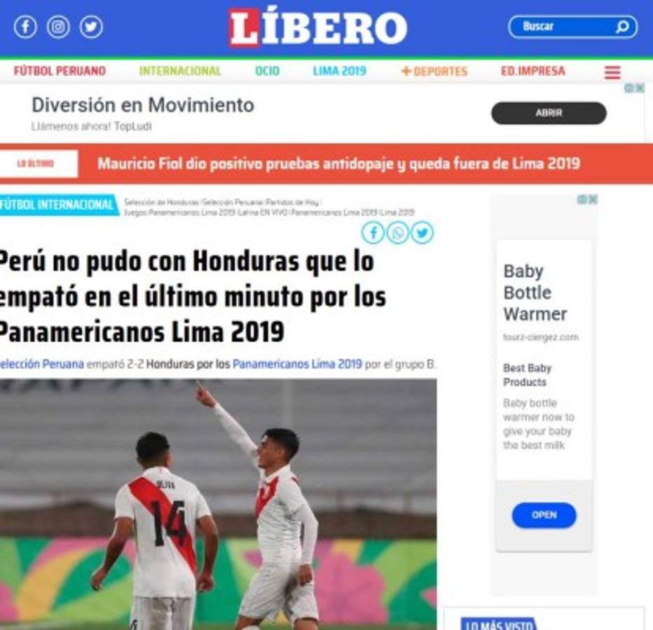 Lo que dice la prensa peruana tras el empate doloroso ante Honduras: 'Un desastre'