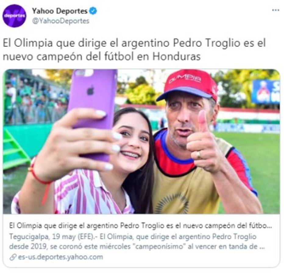 Prensa internacional sobre el tricampeonato de Olimpia ante Motagua y así destacan a Pedro Troglio