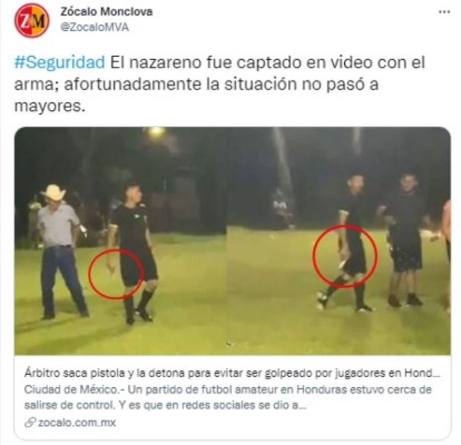 'Barbaridad en Honduras': La repercusión mundial que generó el árbitro que sacó una pistola en Copán  