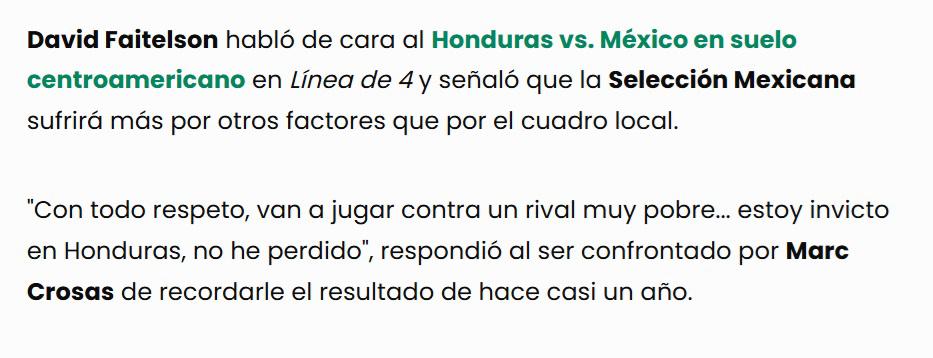 Faitelson dispara contra la Selección de Honduras y prensa de México le responde a Reinaldo Rueda