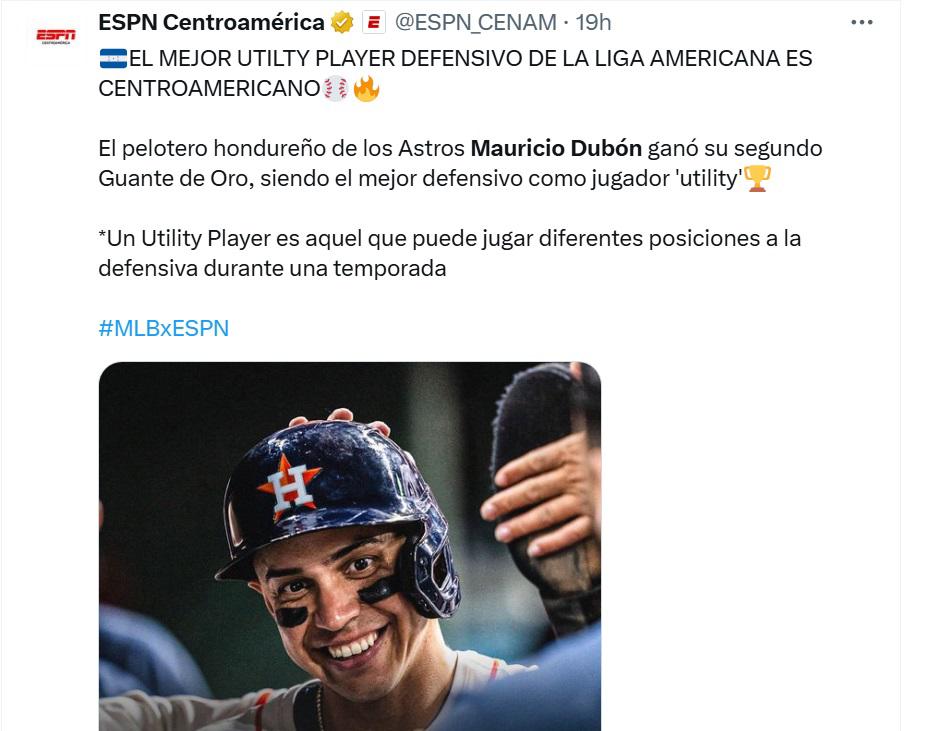 Tiene una habilidad excepcional y historia para Centroamérica, periodistas y aficionados exaltan a Mauricio Dubón por su Guante de Oro 2025