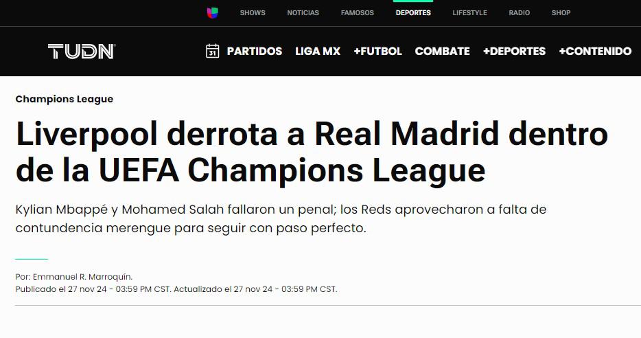 Lo que dice la prensa tras la dura derrota del Real Madrid ante el Liverpool en Champions y no perdonan a Mbappé