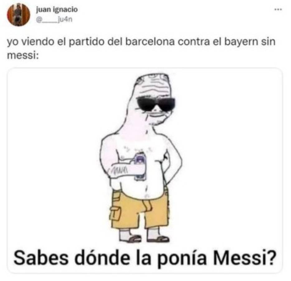 Los otros memes de la paliza del Bayern Munich al Barcelona; destrozan a Messi y a Jordi Alba