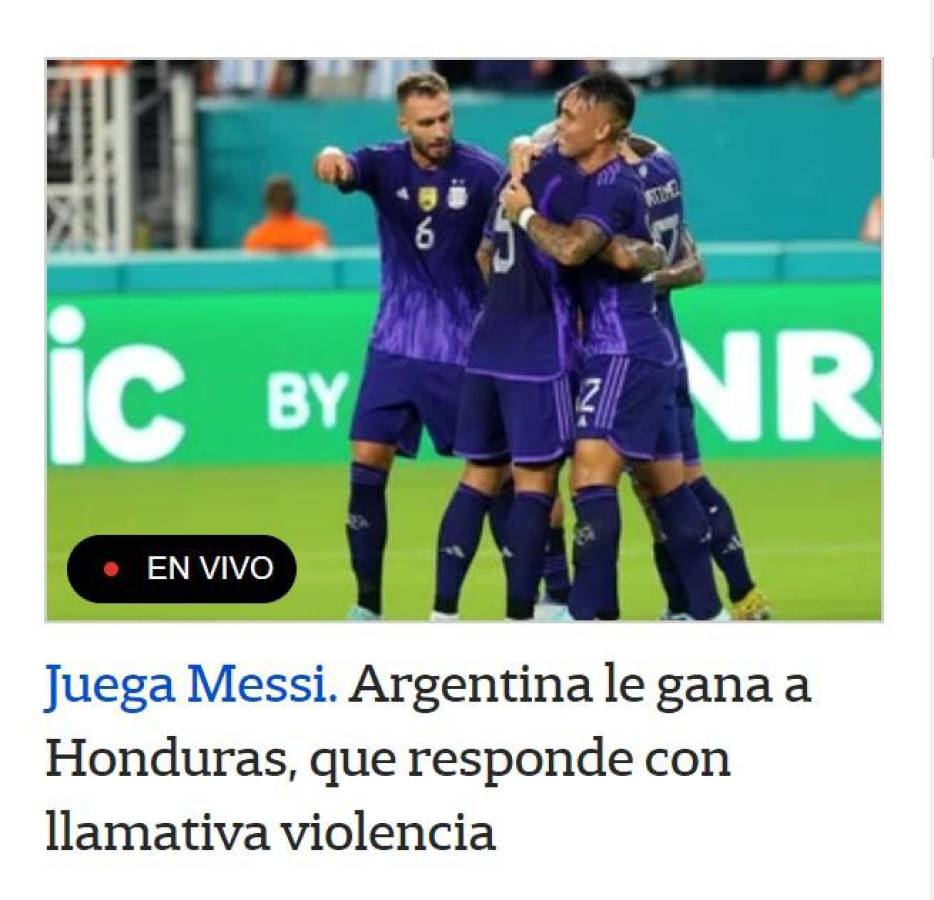 ¡Así hablan de Messi y Héctor Castellanos! La reacción de la prensa argentina luego de golear a Honduras: “responden con violencia”