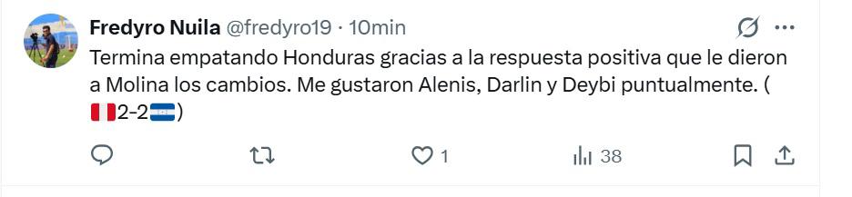 Se ríen de nosotros y Me gustó la presentación de Francisco Molina: Opiniones en redes tras empate de Honduras y Perú