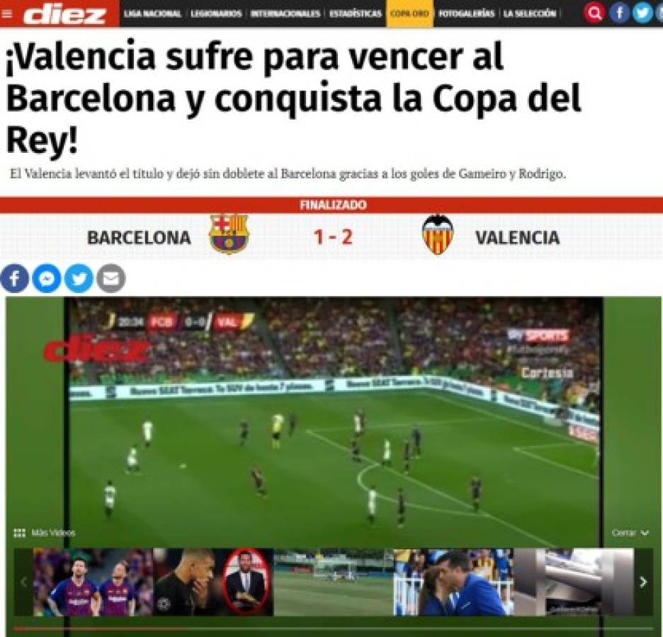 La prensa internacional 'liquida' al Barcelona tras perder la final de la Copa del Rey