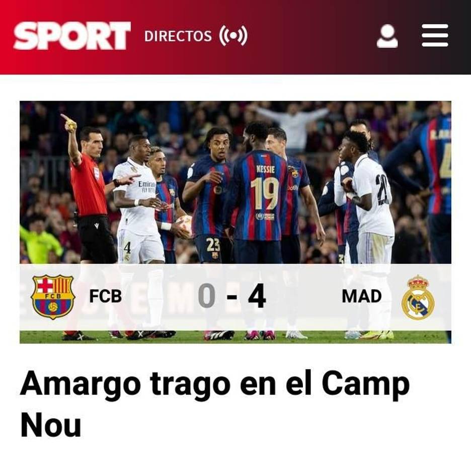 “Amargo trago en el Camp Nou”: Prensa internacional destaca al Real Madrid tras la goleada en la Copa del Rey ante Barcelona