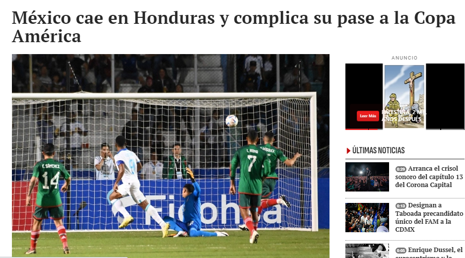 “México es exhibido”, “Papelón” y “Fue un paseo”: prensa azteca amanece frustrada por el gran triunfo de Honduras