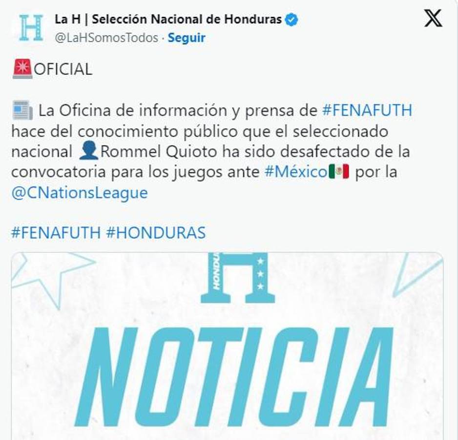Un año con las puertas de la Selección de Honduras cerradas: así fue el conflicto entre Romell Quioto y Reinaldo Rueda