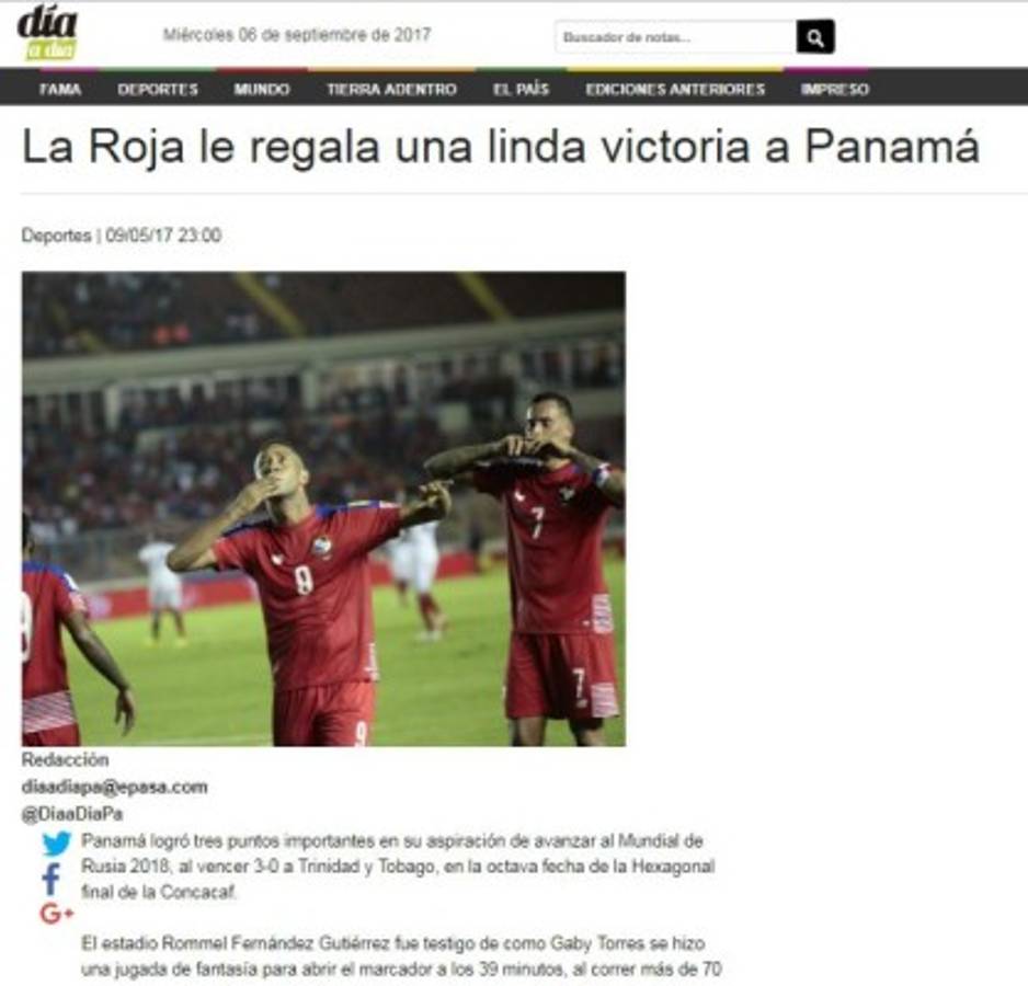 Así reaccionan los medios de Panamá y Costa Rica luego juego ante Trinidad y México