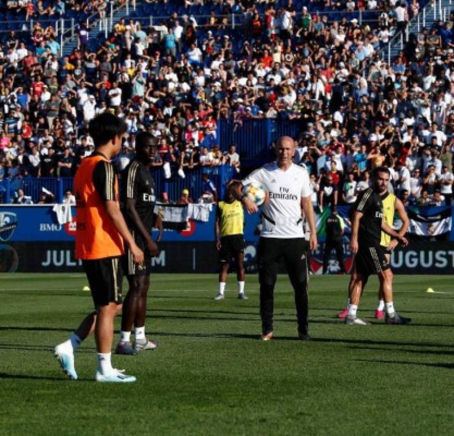 La vuelta de Zidane, la magia de Hazard y con estadio lleno, así entrenó el Real Madrid en Montreal