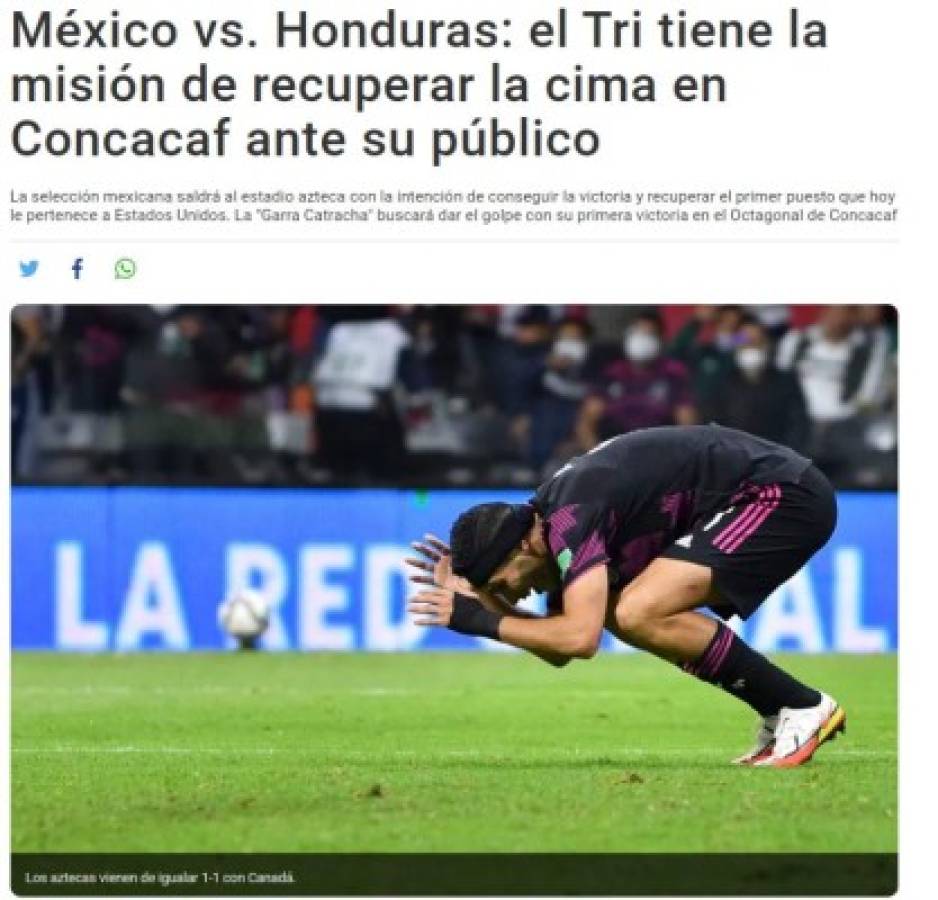 'El Tri va a sufrir y ya juegan sin miedo': Así calienta la prensa de México el duelo contra Honduras ¿Otro Aztecazo?   